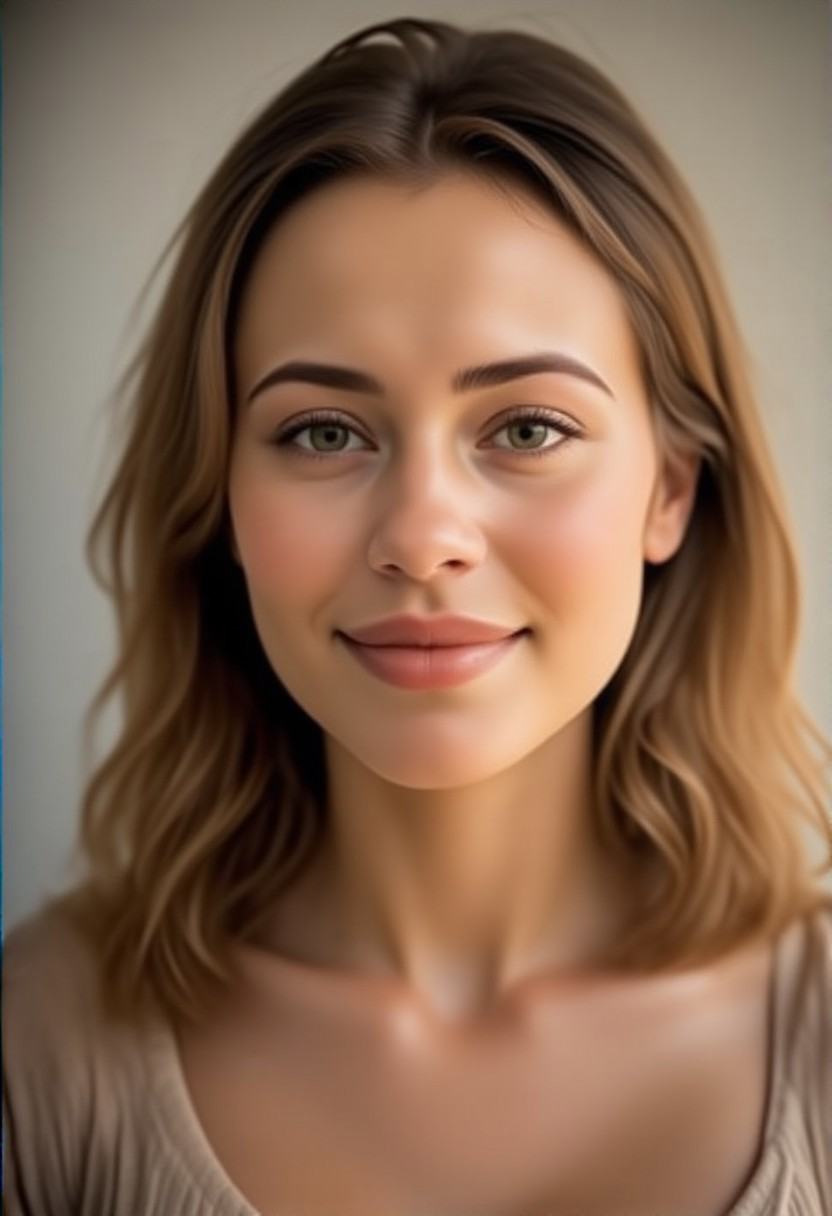 face portrait of Guin with wavy hair,  romantic light,  subtile on Tensor.Art