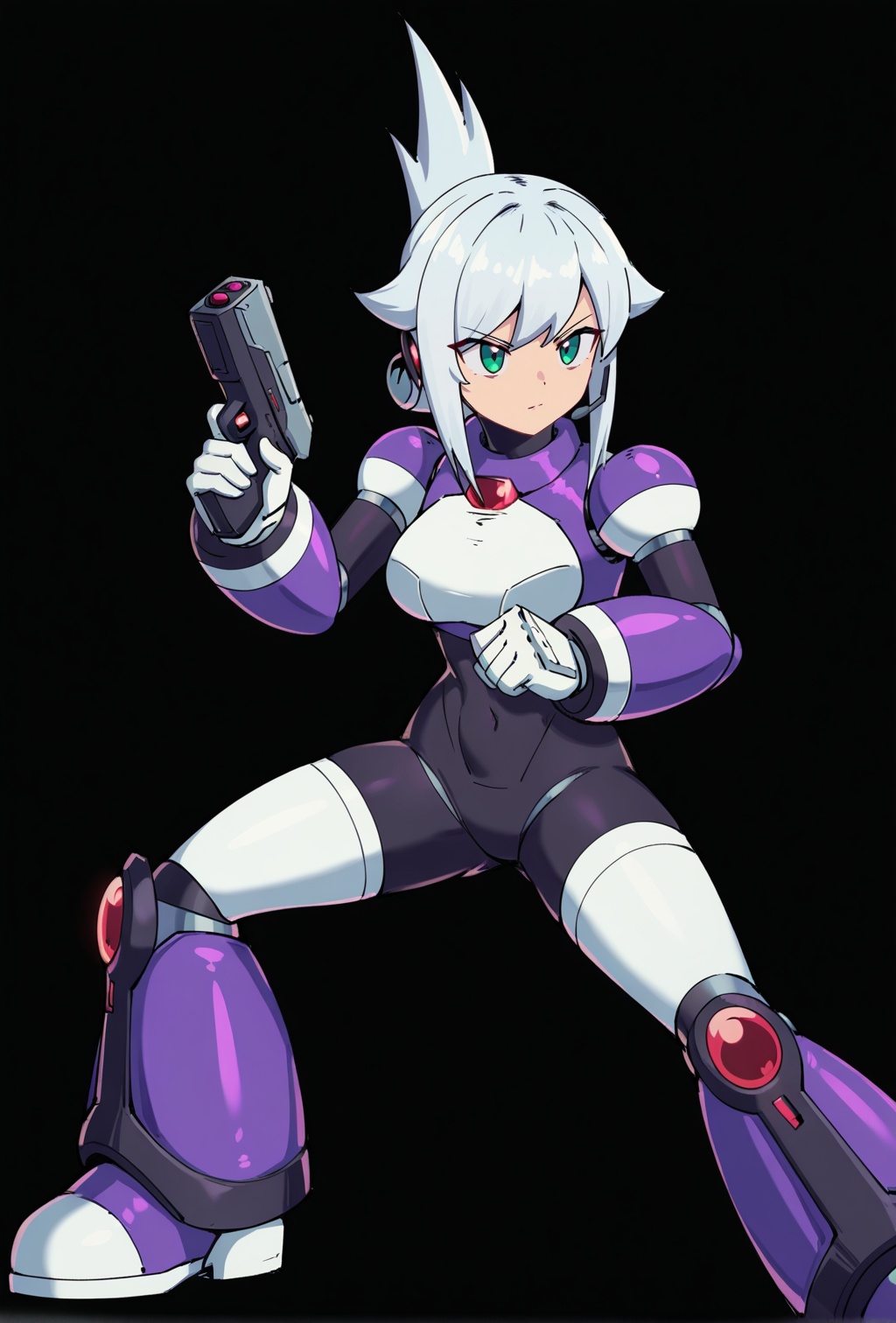 Syntia,  purple armor,  white gloves on Tensor.Art