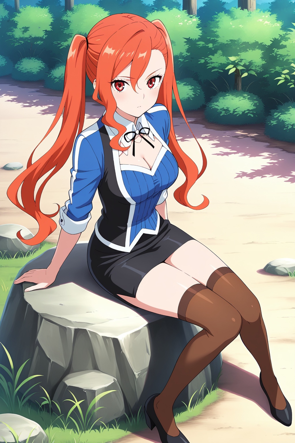 Random scene,  Random scene,  Sitting on a rock on Tensor.Art