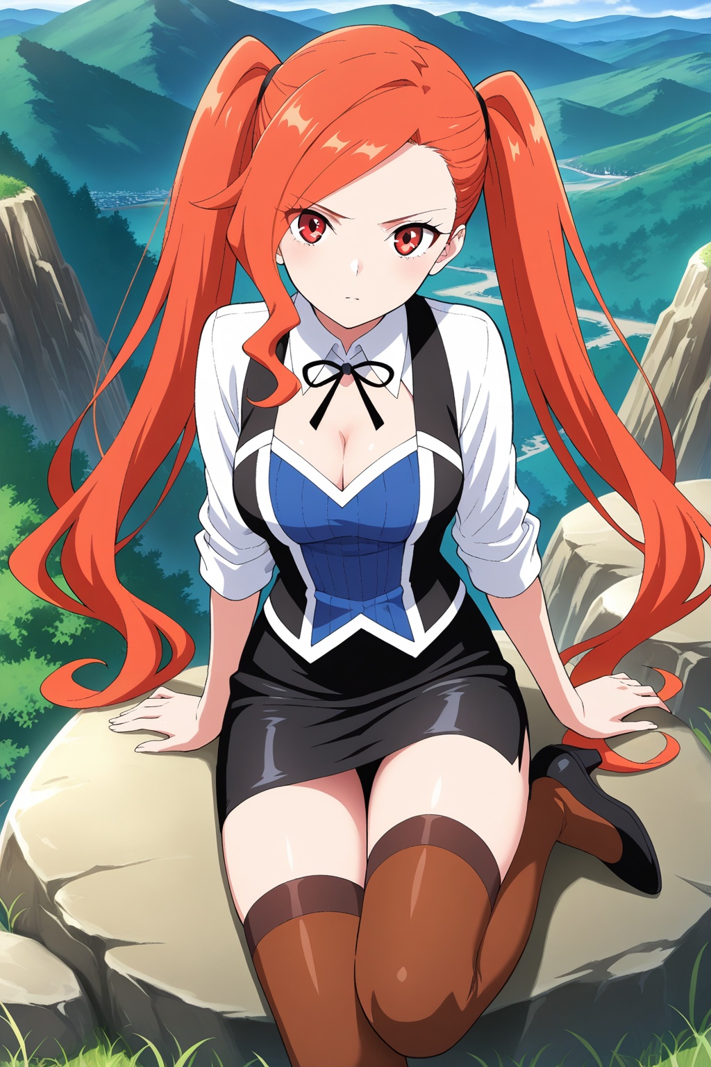 Random scene,  Random scene,  Sitting on a rock on Tensor.Art