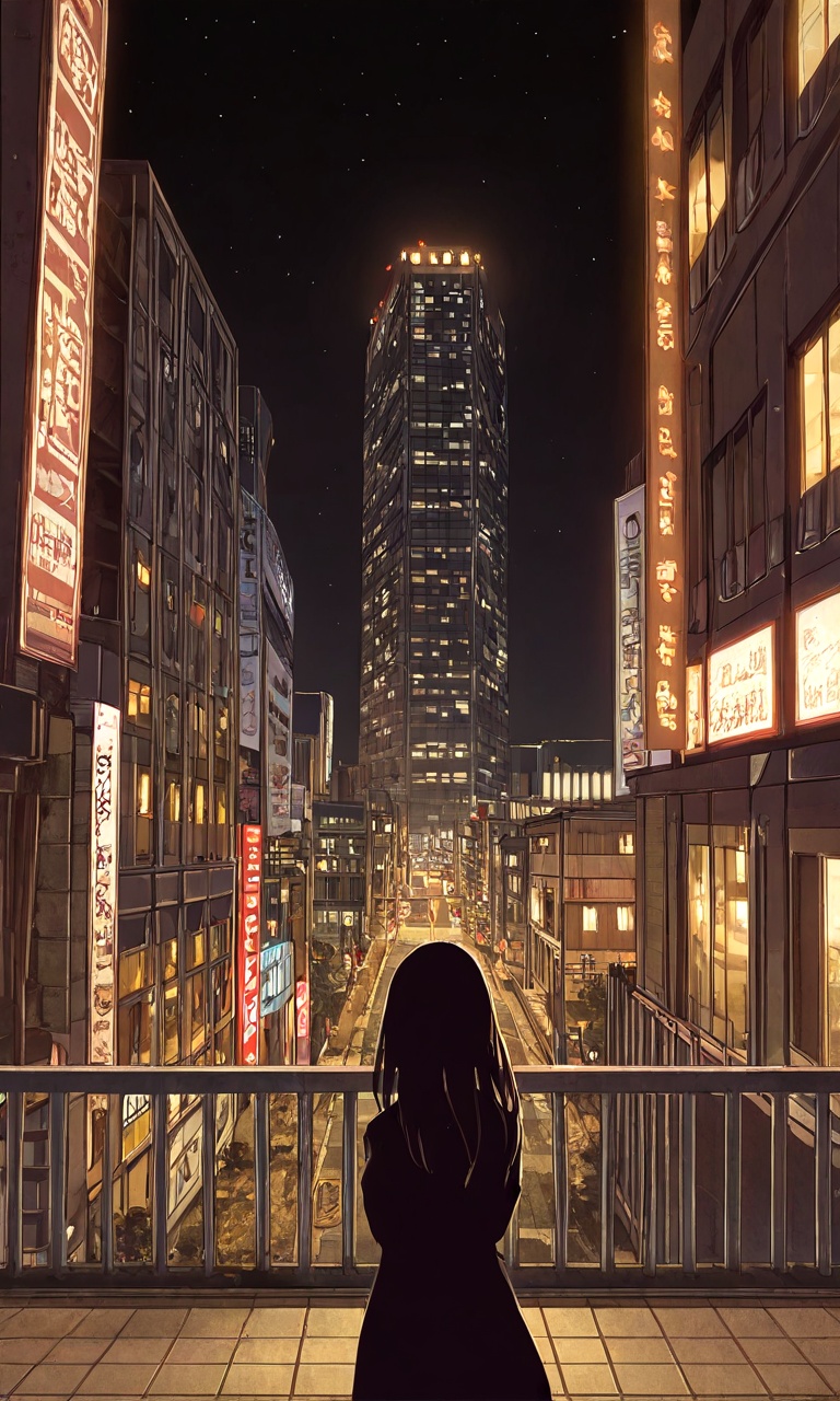 pedestrian bridge,  anime coloring,  photo background on Tensor.Art