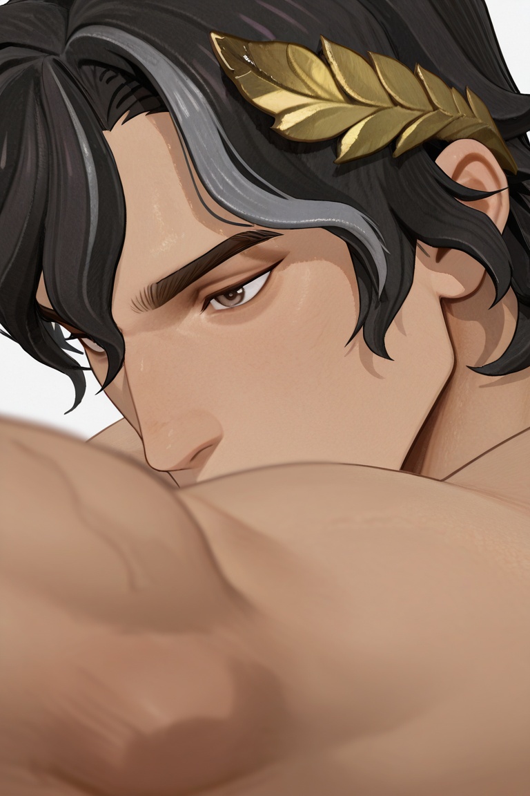 perseus-1male focus,  gold_perseus_laurel crown,  brown_perseus_eyes on Tensor.Art