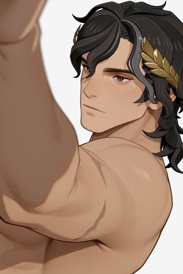 perseus-1male focus,  gold_perseus_laurel crown,  brown_perseus_eyes on Tensor.Art