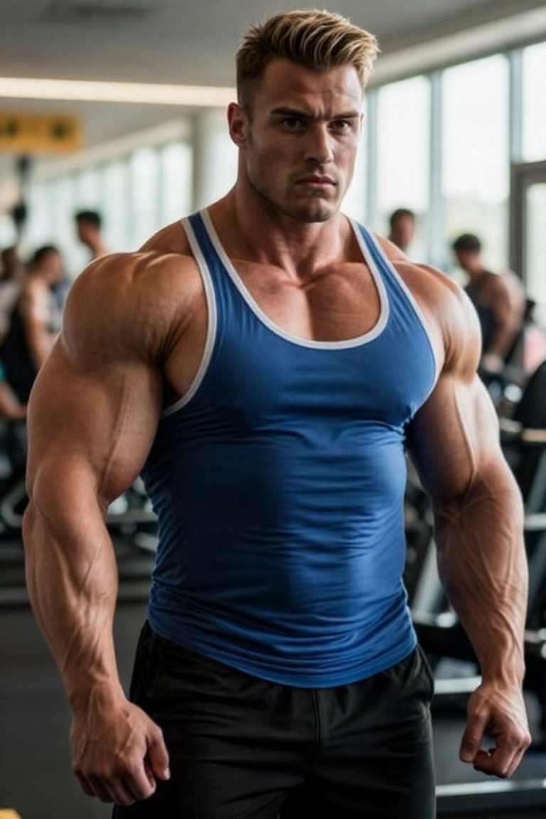 A highly muscular man with a broad,  defined chest,  large biceps on Tensor.Art