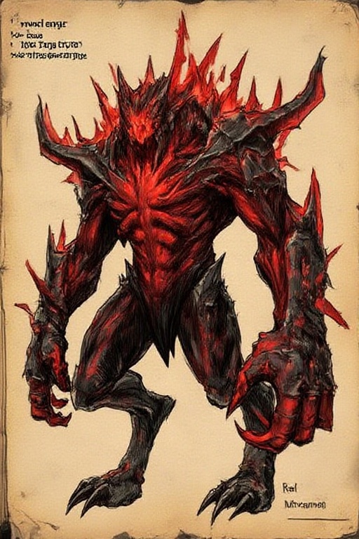 Monstrously mutated red lyrium templar,  body covered in jagged red crystal spikes,  twisted armored form on Tensor.Art