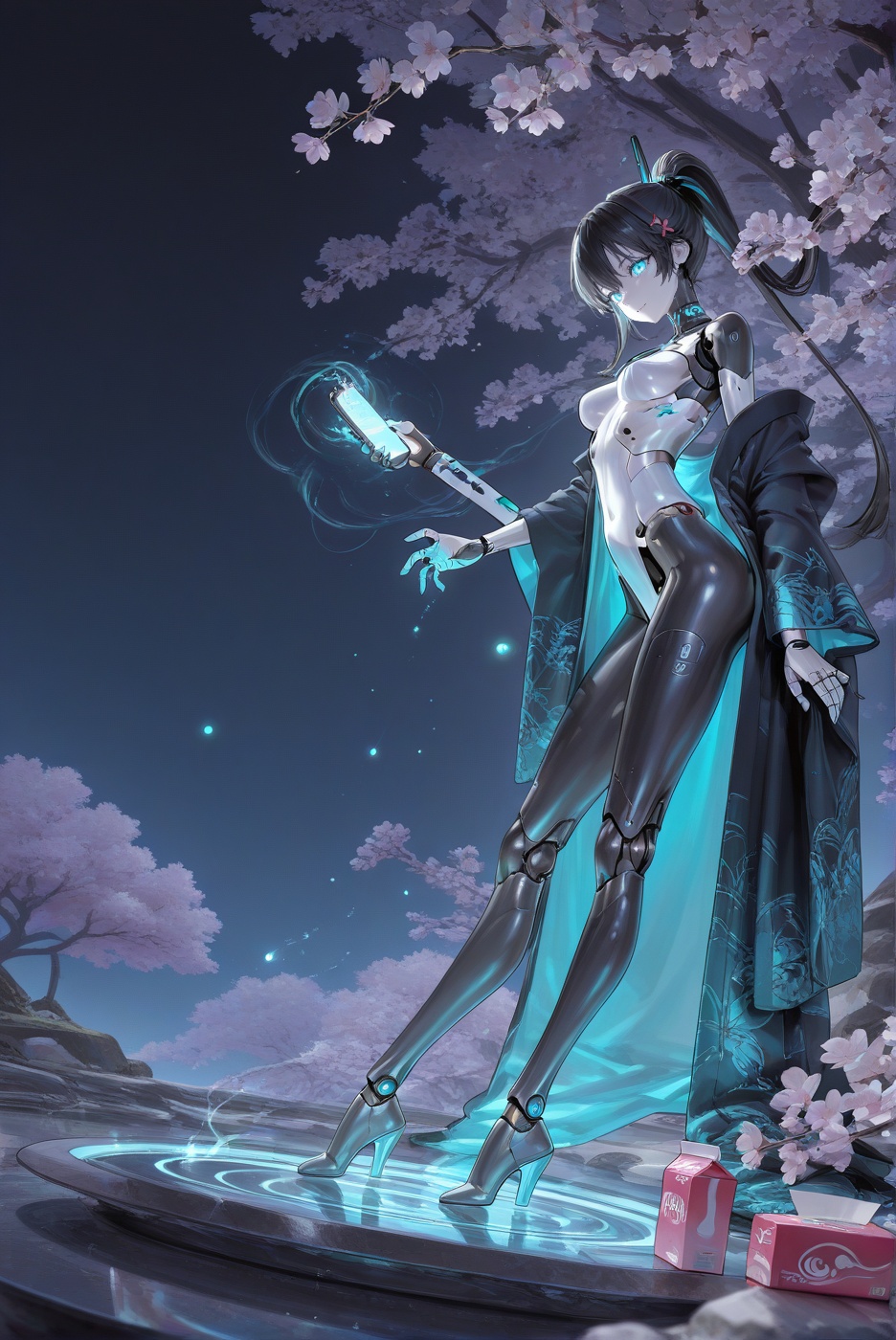 humanoid,  translucent nanite skin,  fractal glowing eyes on Tensor.Art