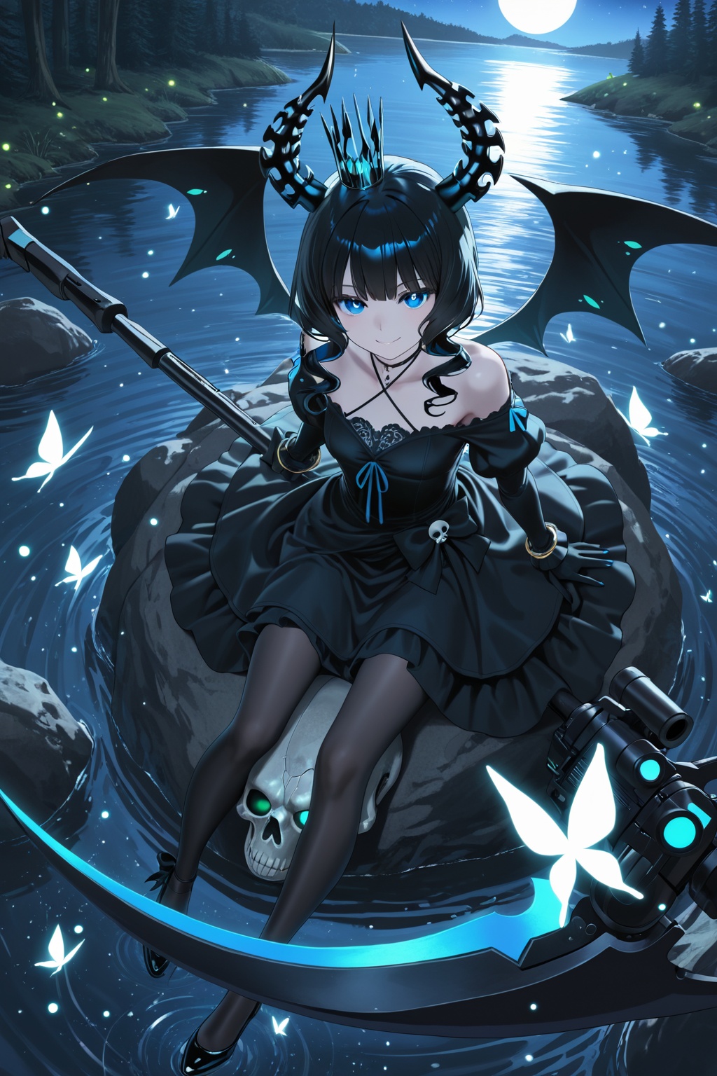 1 girl,  Black★Rock Shooter,  Dead Master\(Black★Rock Shooter\) on Tensor.Art