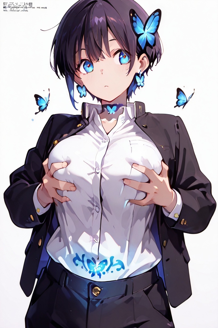 Kiyoka-chan,  Hair over eyes,  Blue eyes_red dots on Tensor.Art