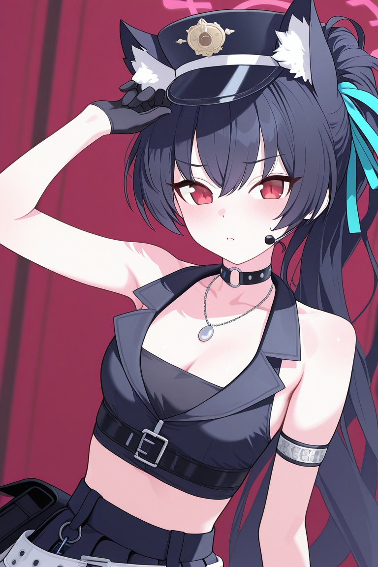 Idolserika(blue archive),  black hair,  ribbon on Tensor.Art
