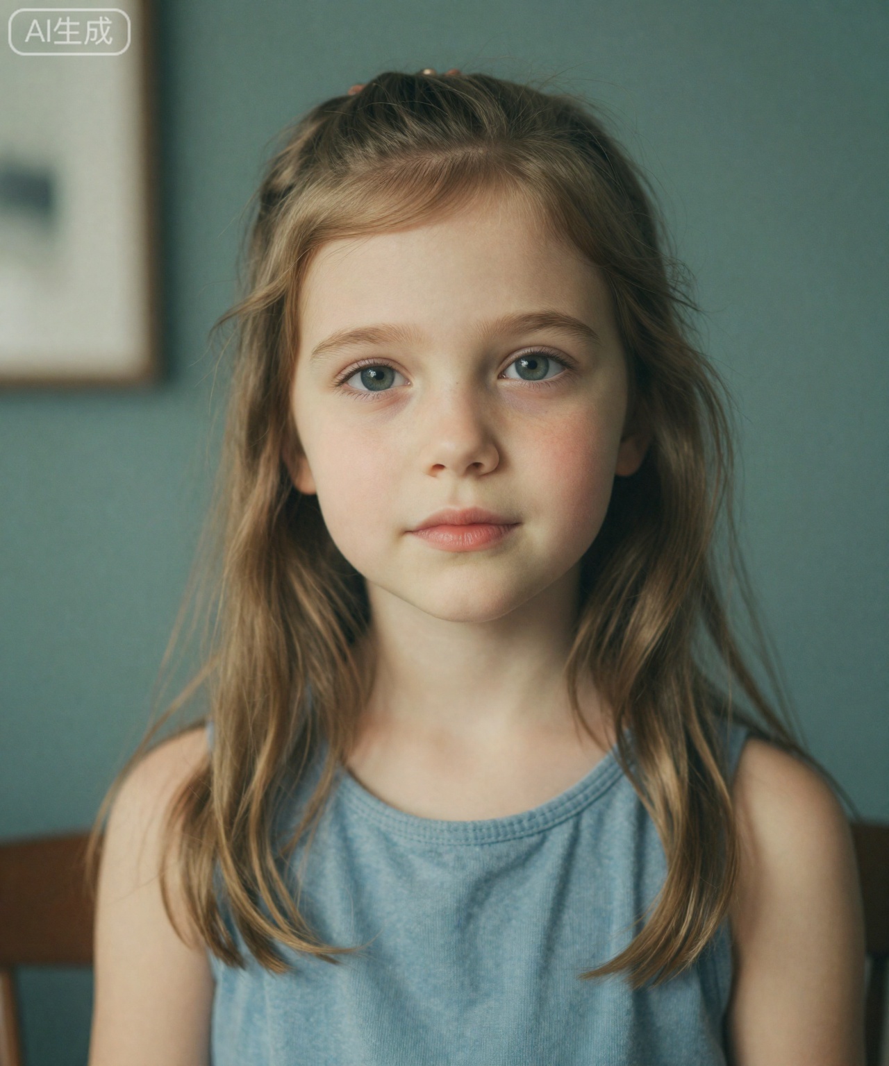 一个欧美白人女孩,6岁女孩