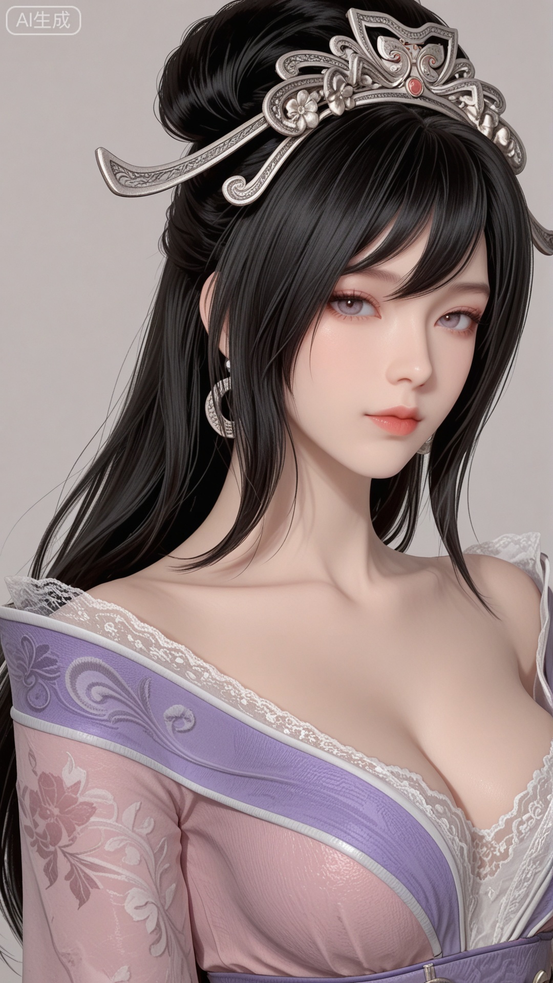 HL clothes, solo, exquisite skin, upper_body, looking at viewer, even illumination, very awa, simple background,