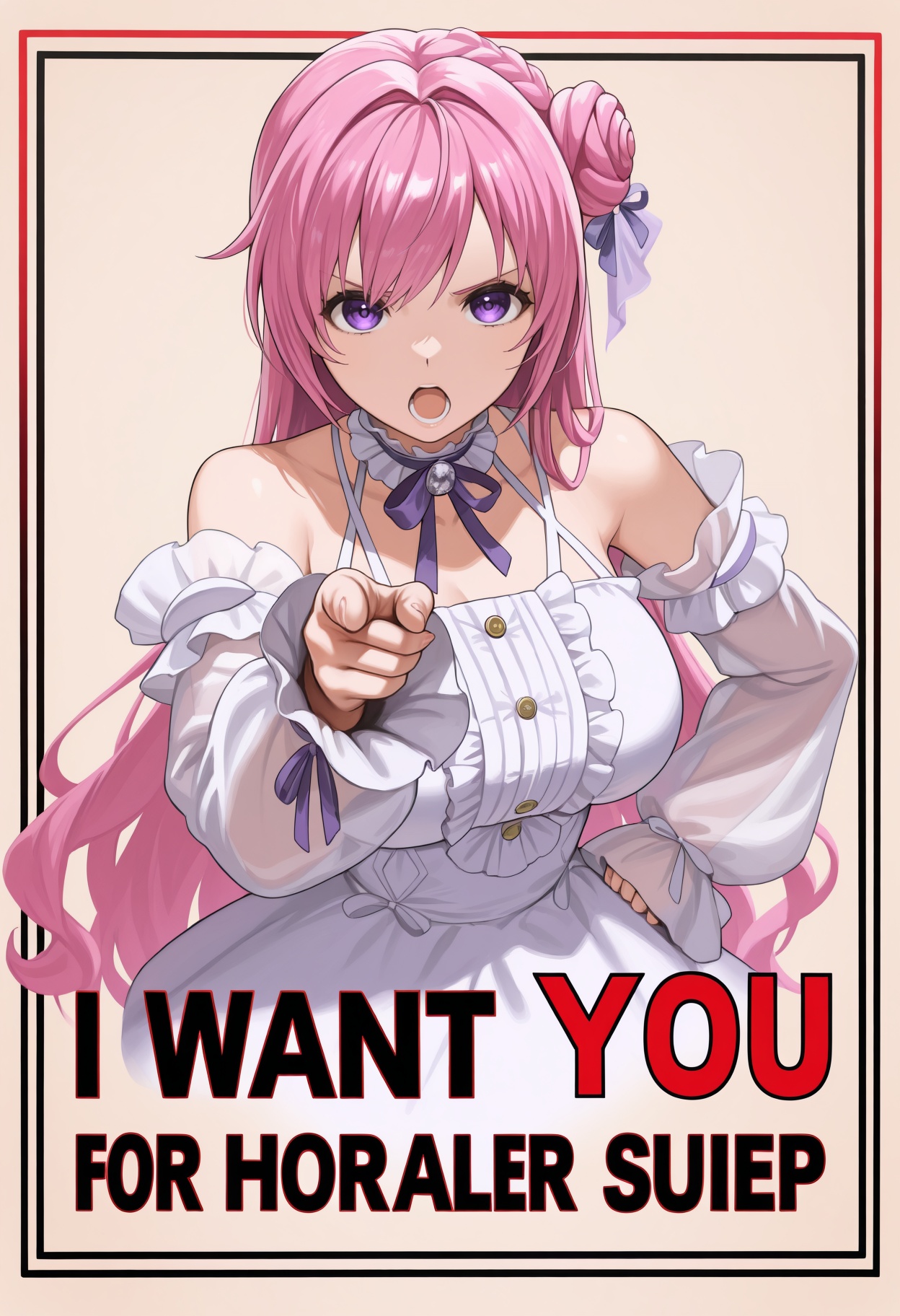 poster \(medium\),  text:"i want you",  pointing forward on Tensor.Art