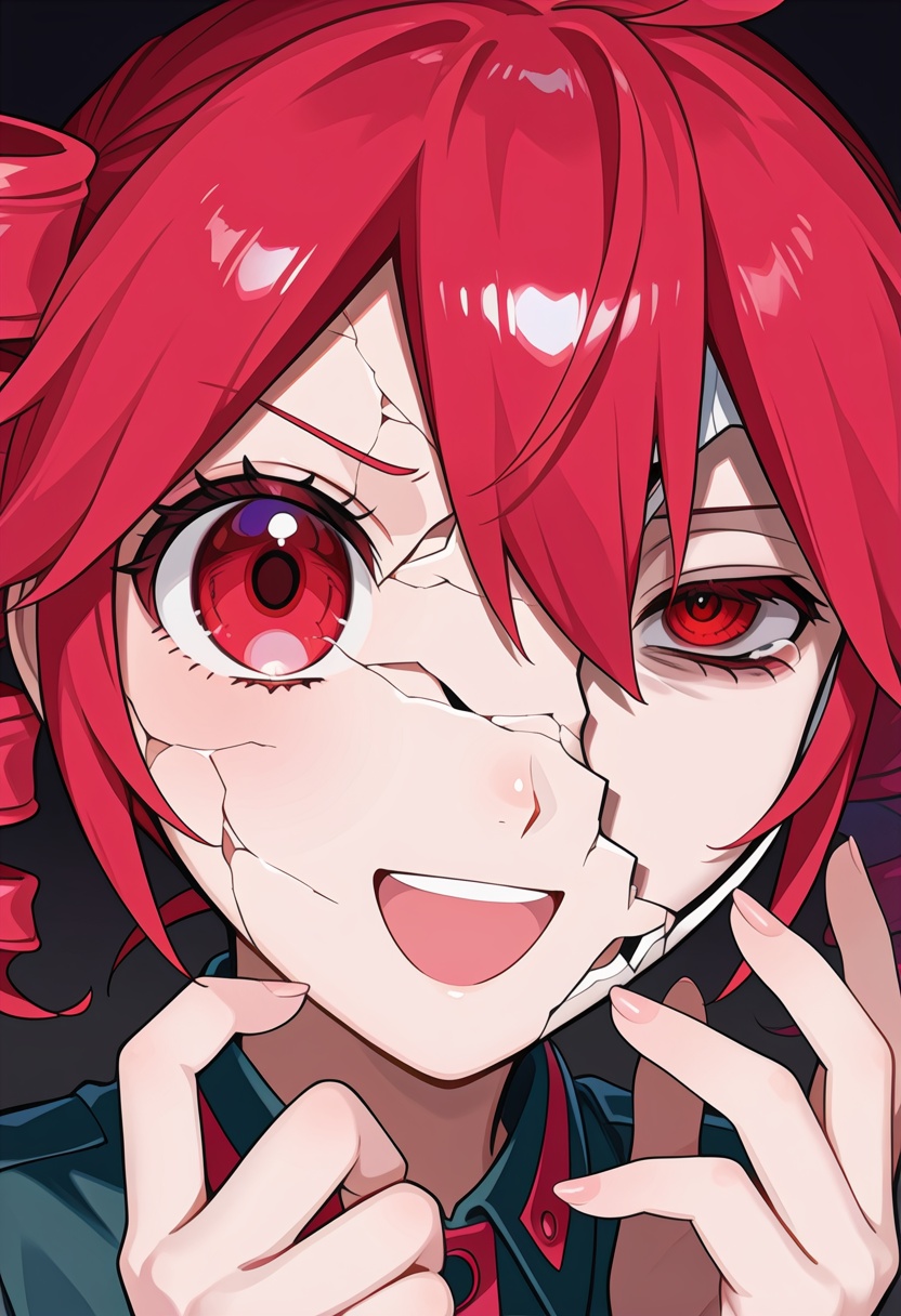 broken mask,  kasane teto,  red eyes on Tensor.Art