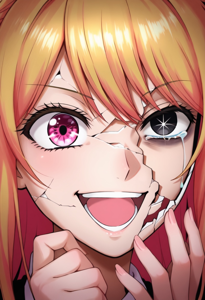 broken mask,  hoshino ruby,  pink eyes on Tensor.Art