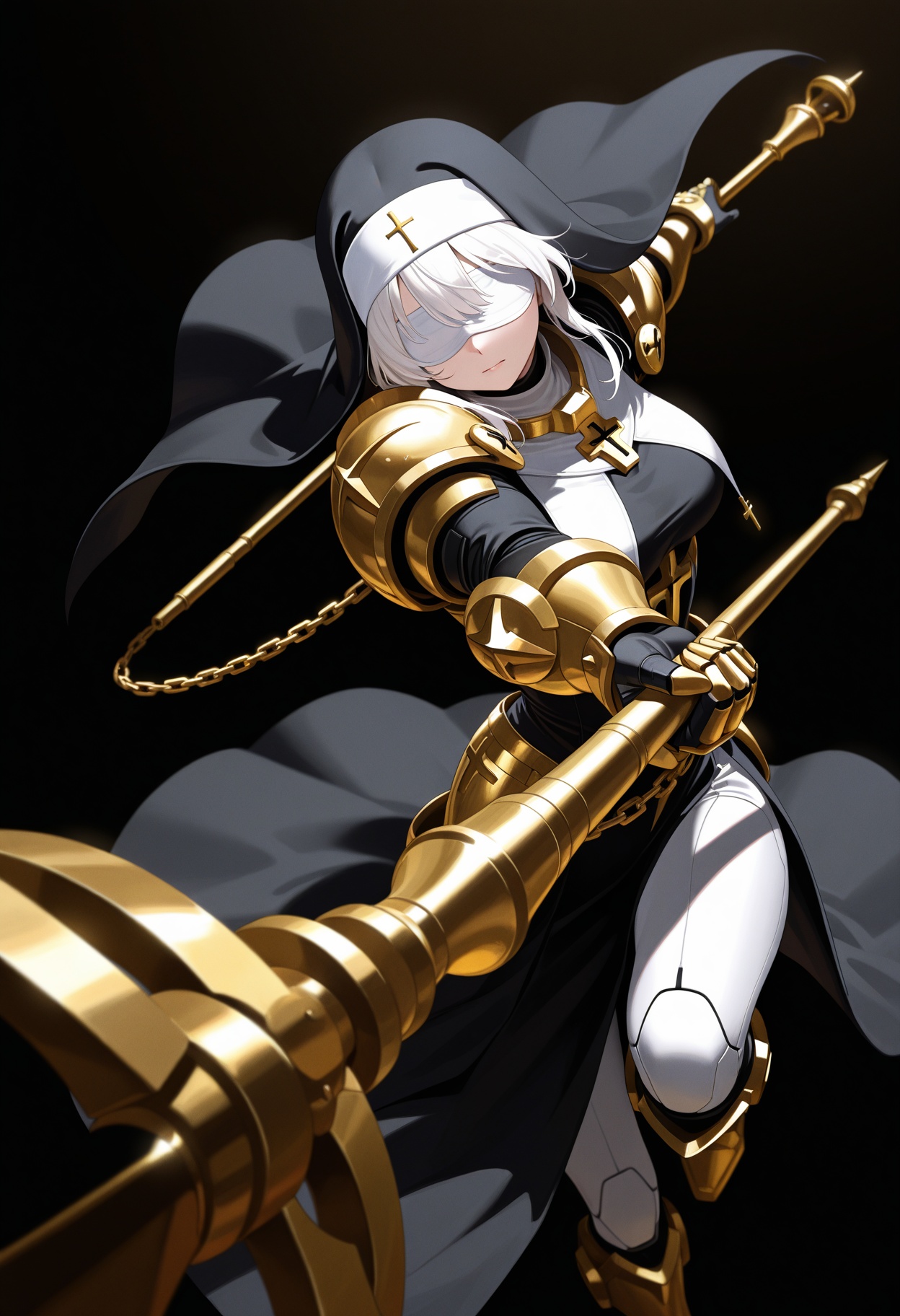 1girl,  solo,  white hair on Tensor.Art
