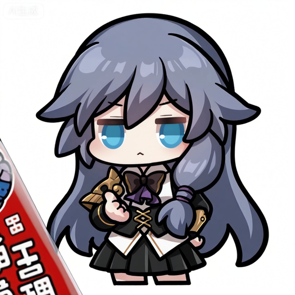 masterpiece, best quality,solo,((white background:1.2)),simple background,, 
looking at viewer,fu_hua,chibi,manga_style