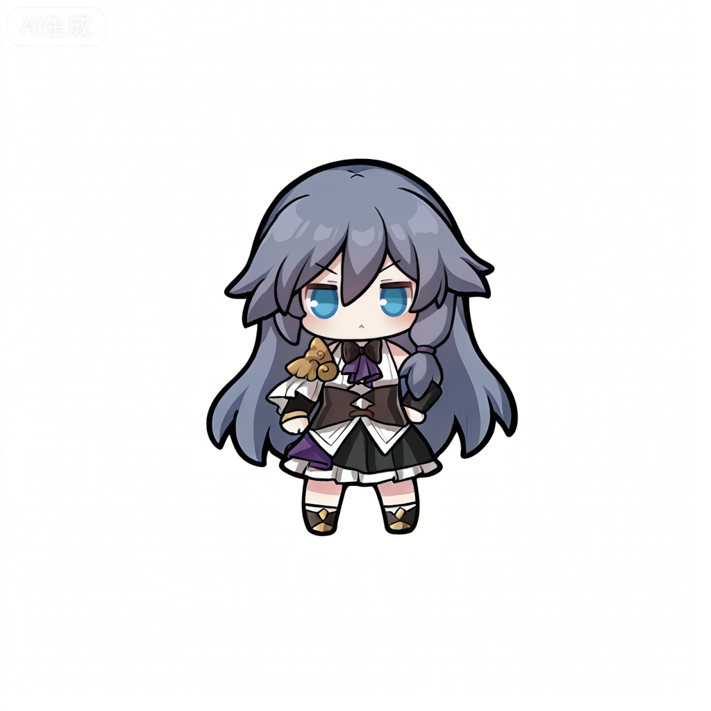 masterpiece, best quality,solo,((white background:1.2)),simple background,, 
looking at viewer,fu_hua,chibi,manga_style