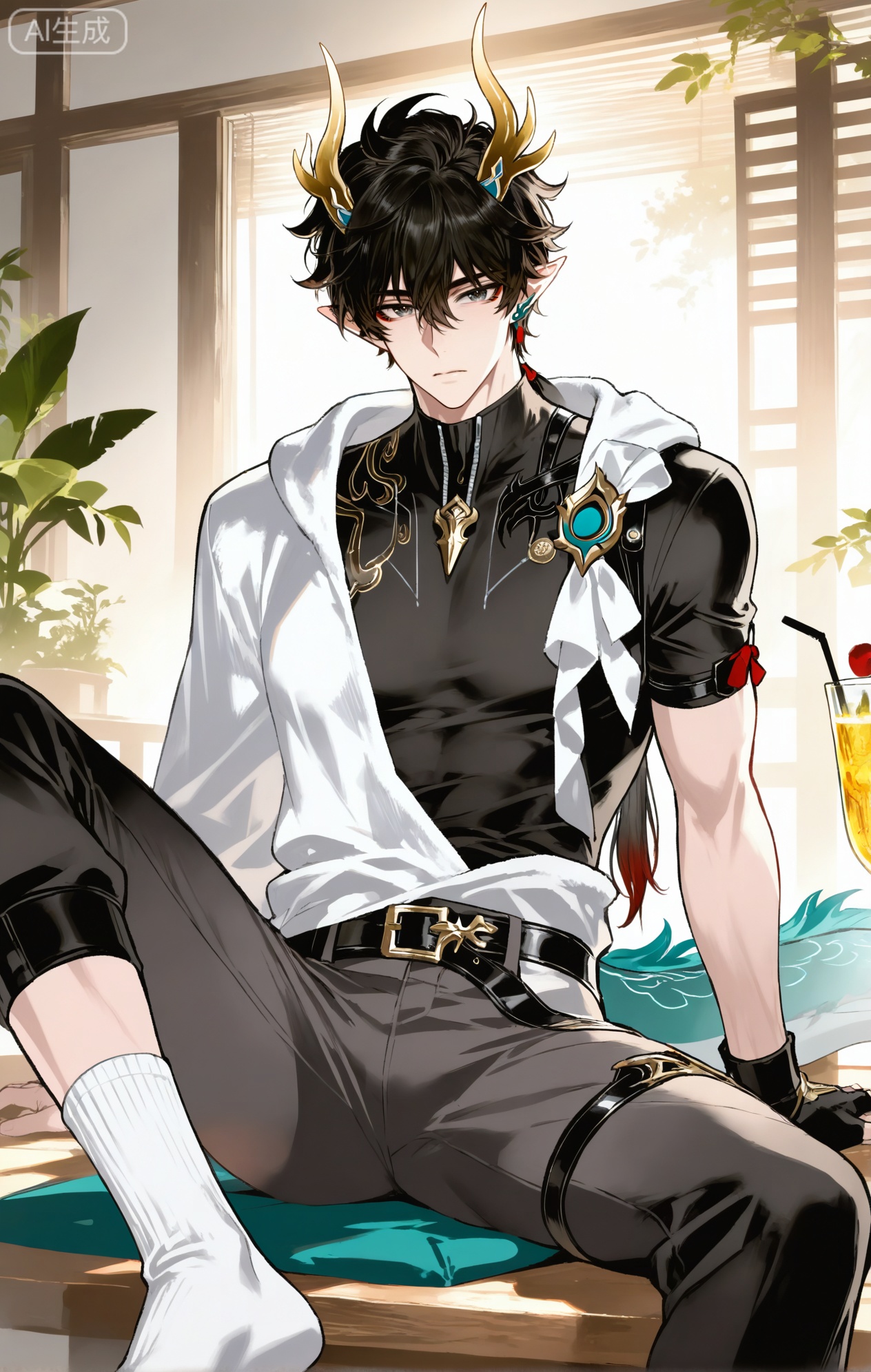 (1boy (dan heng (permansor terrae) (honkai: star rail)),  dan_heng,  Gray eyes on Tensor.Art