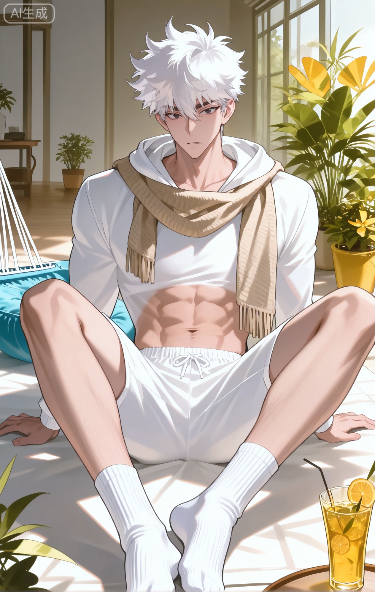 Lu_Guang,  white hair,  black eyes on Tensor.Art
