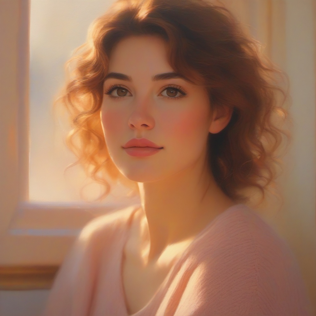 soft painterly portrait of a young woman,  warm colors,  gentle brush strokes on Tensor.Art