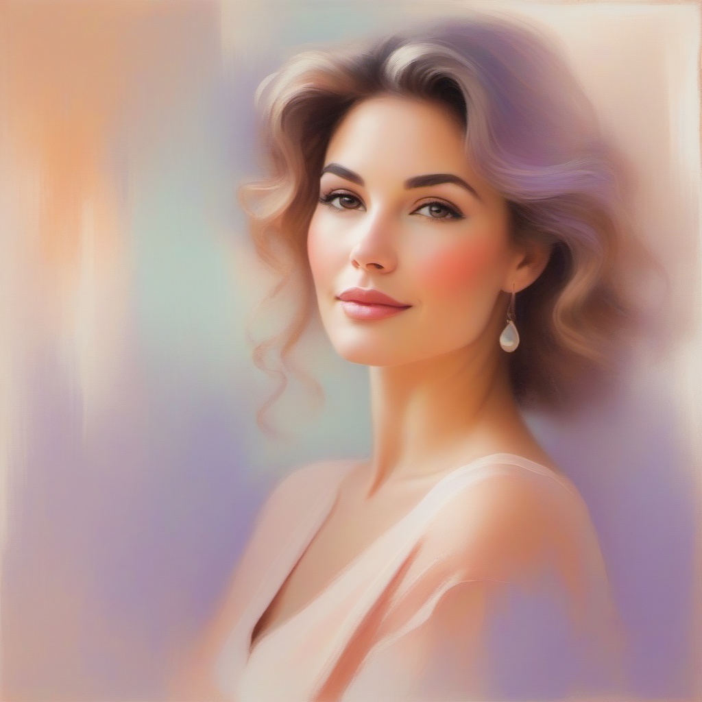 stylized painterly portrait of a beautiful woman,  soft pastel tones,  expressive brush texture on Tensor.Art