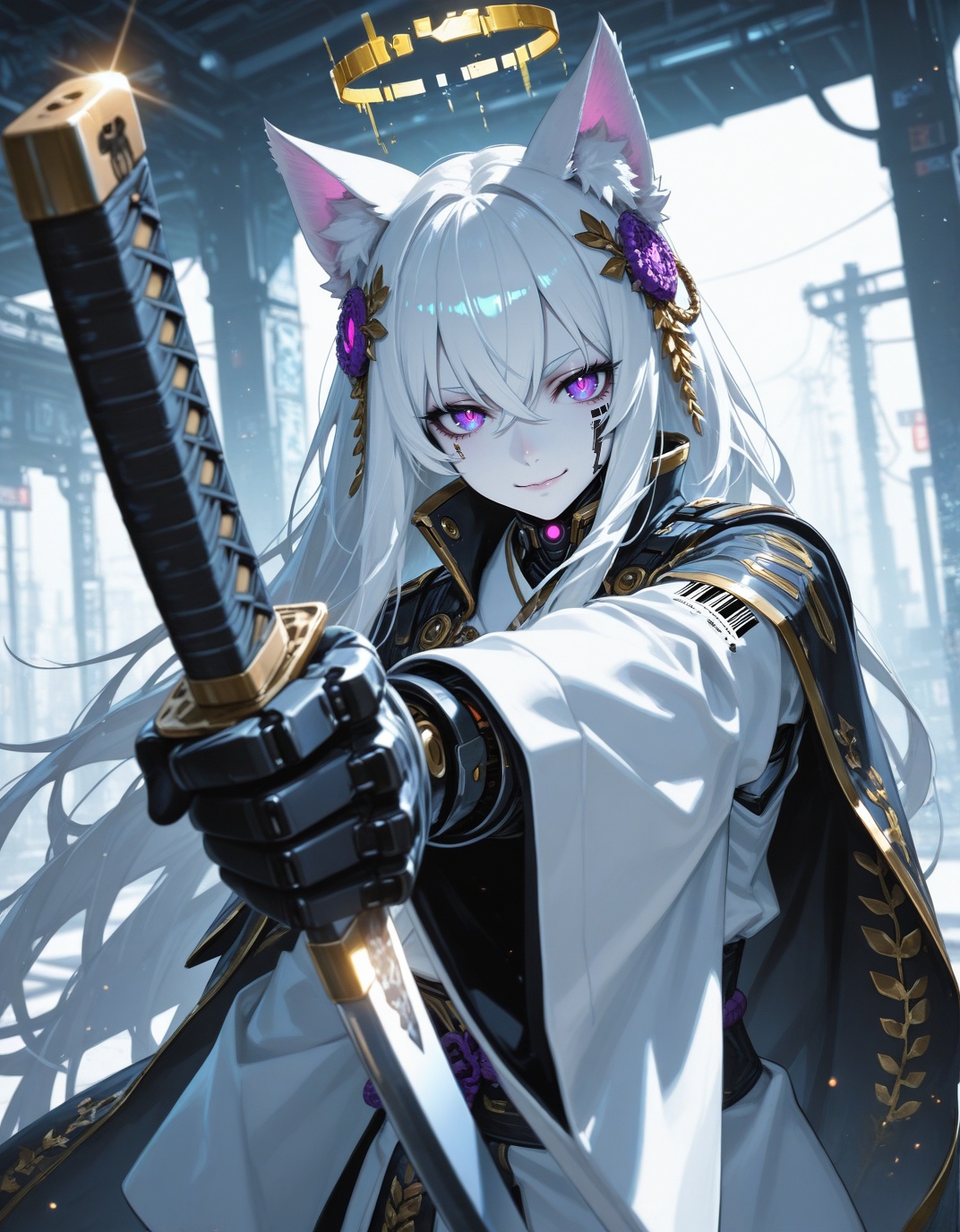 STYLE: anime×cyberpunk×dark fantasy×mecha,  glitch art,  glitch aura on Tensor.Art