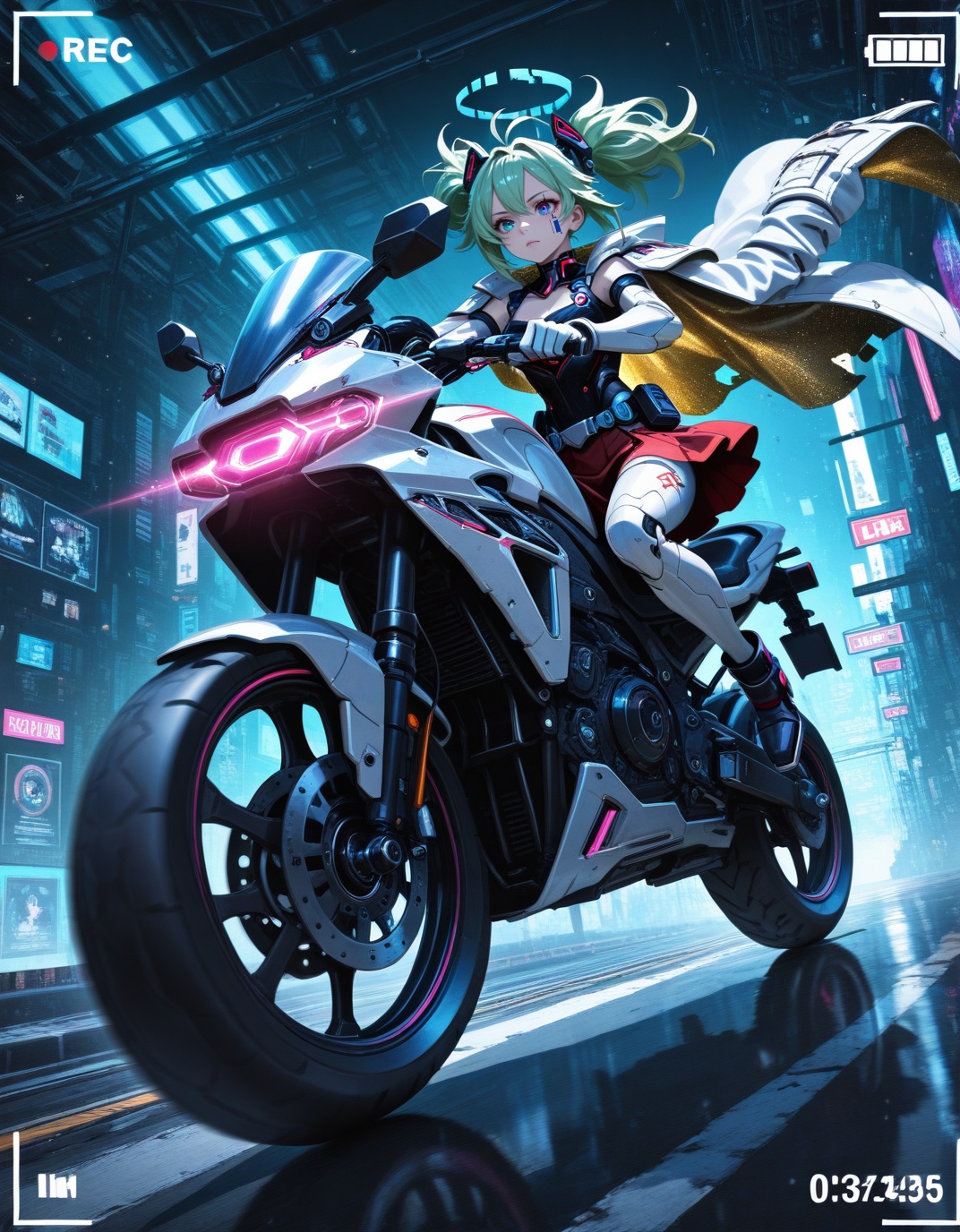 STYLE FUSION: anime×cyberpunk×dark fantasy×mecha×surreal,  flat+watercolor minimalism,  pastel×neon harmony on Tensor.Art