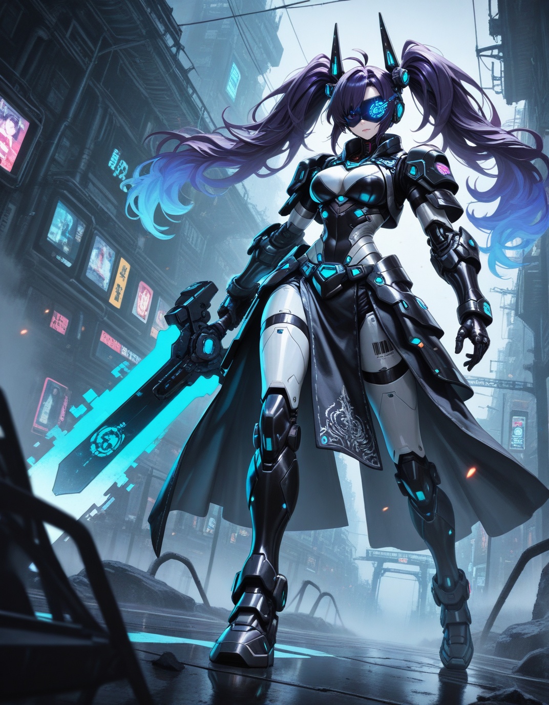 STYLE FUSION: anime×cyberpunk×dark fantasy×ancient Egypt×surreal×art deco×mecha,  flat+watercolor minimalism,  pastel×neon...