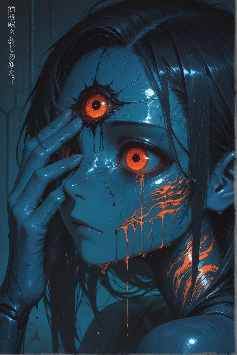 Ngam? Extreme close-up portrait of a mysterious,  dark fantasy female character with pale,  cold on Tensor.Art