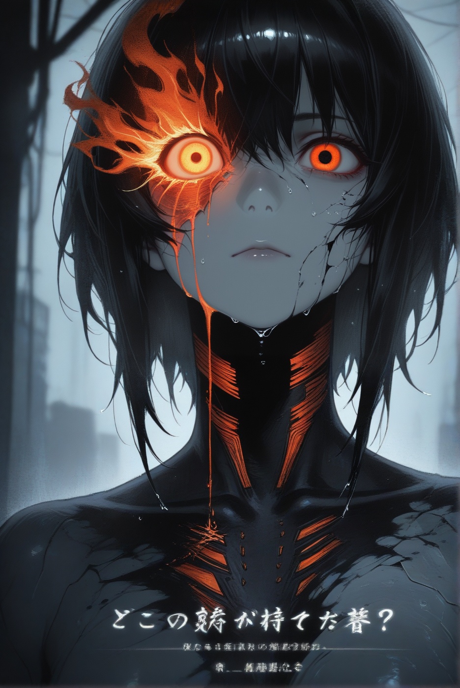 Ngam? Extreme close-up portrait of a mysterious,  dark fantasy female character with pale,  cold on Tensor.Art