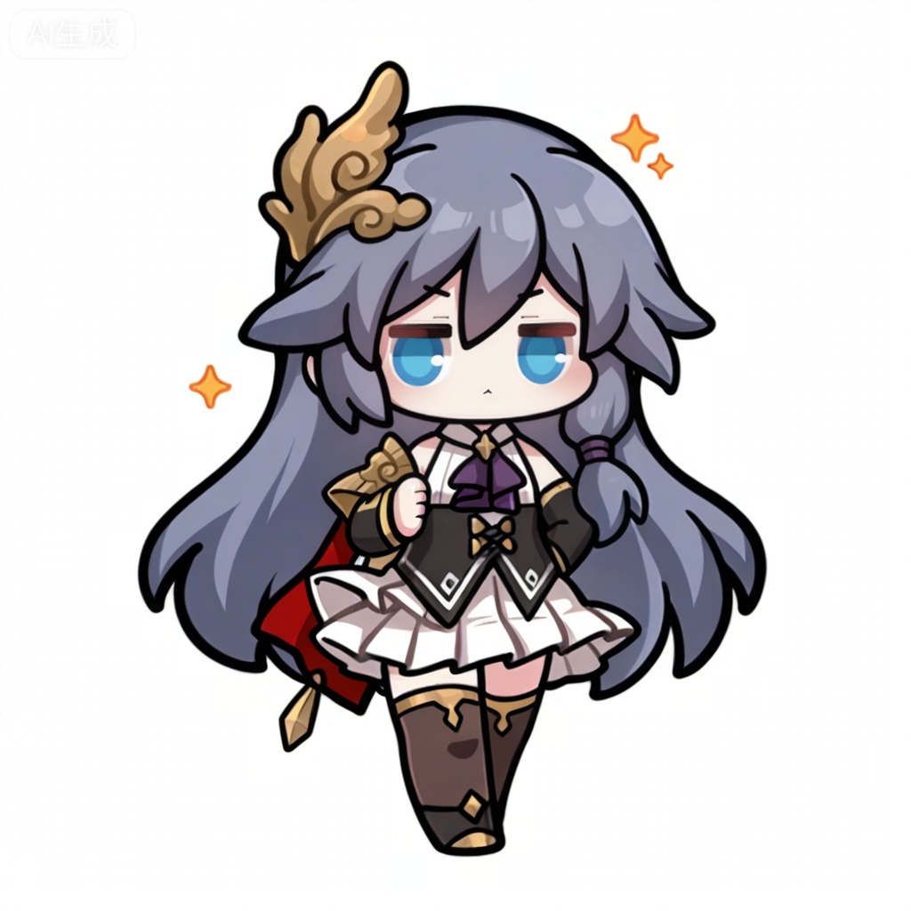 masterpiece, best quality,solo,((white background:1.2)),simple background,, 
looking at viewer,fu_hua,chibi,manga_style