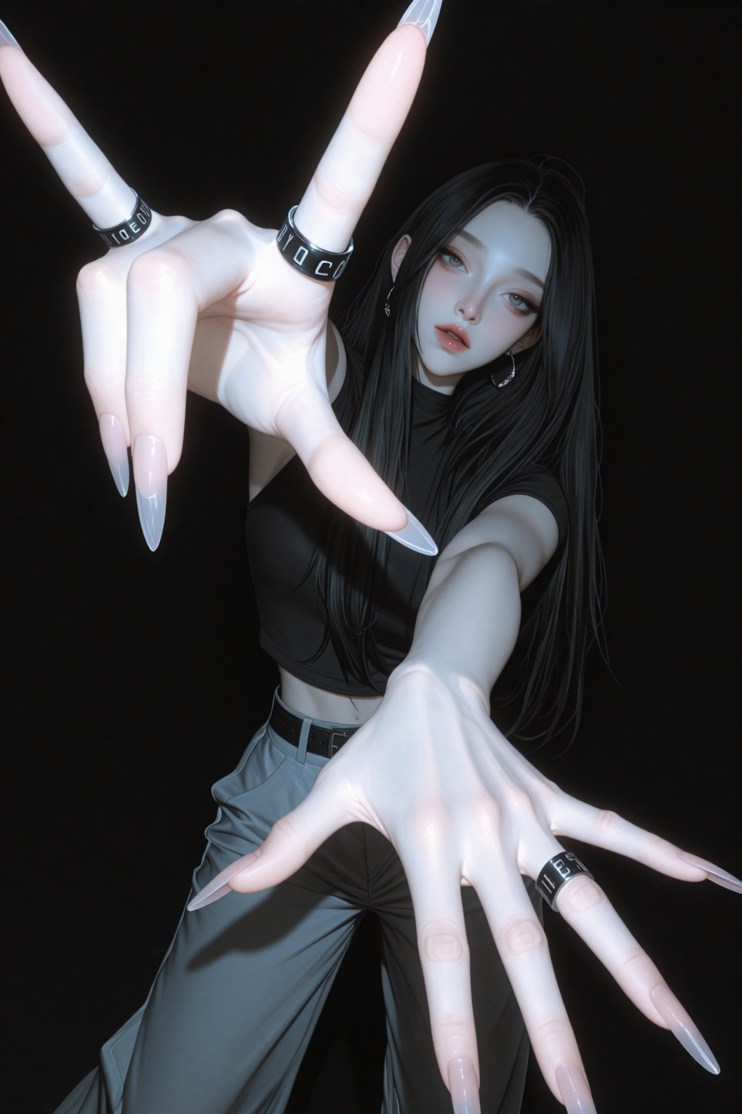 时尚潮裤,  个性美女,  精美淡妆 on Tensor.Art