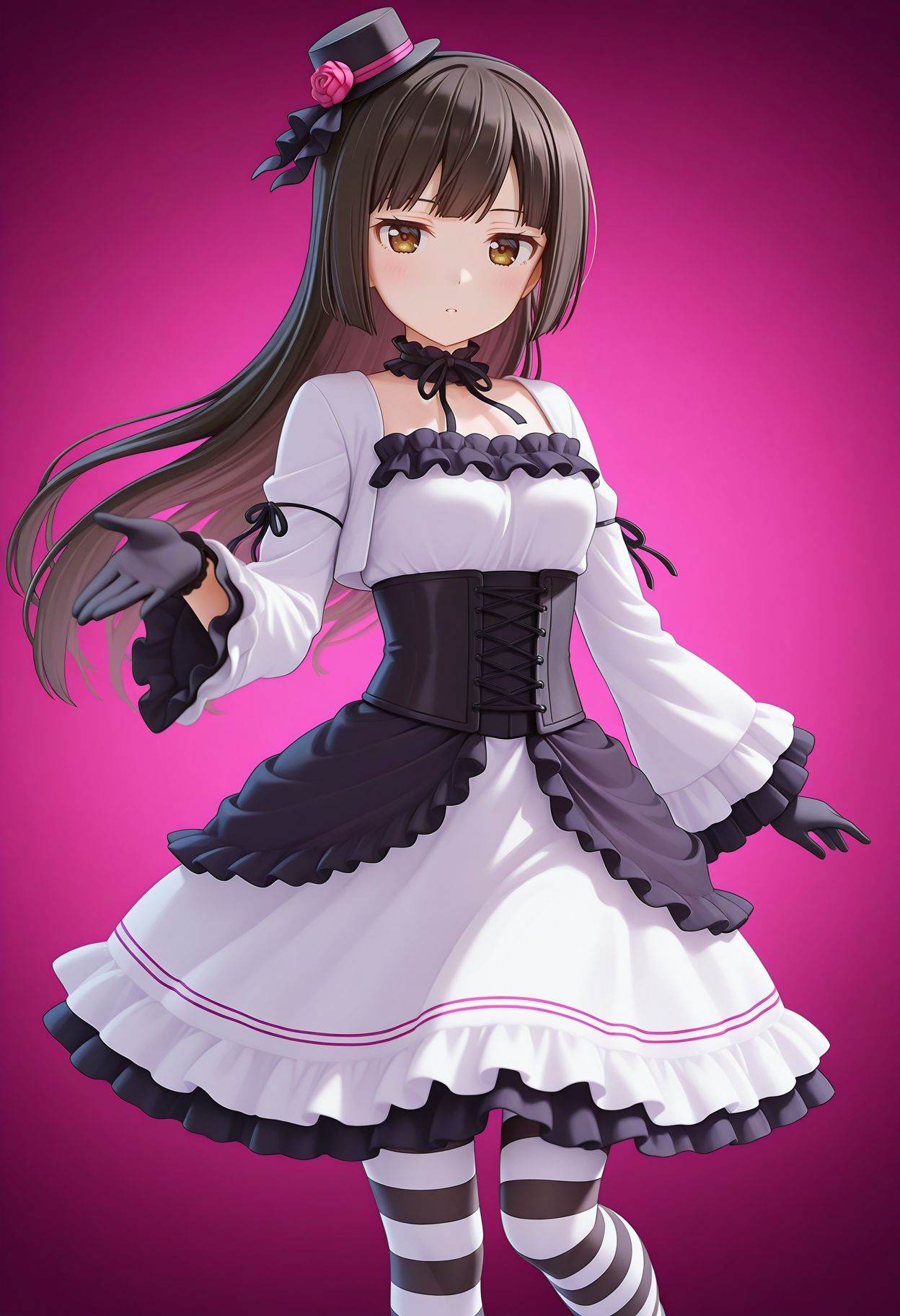 kurobane sakura,  brown eyes,  1girl on Tensor.Art
