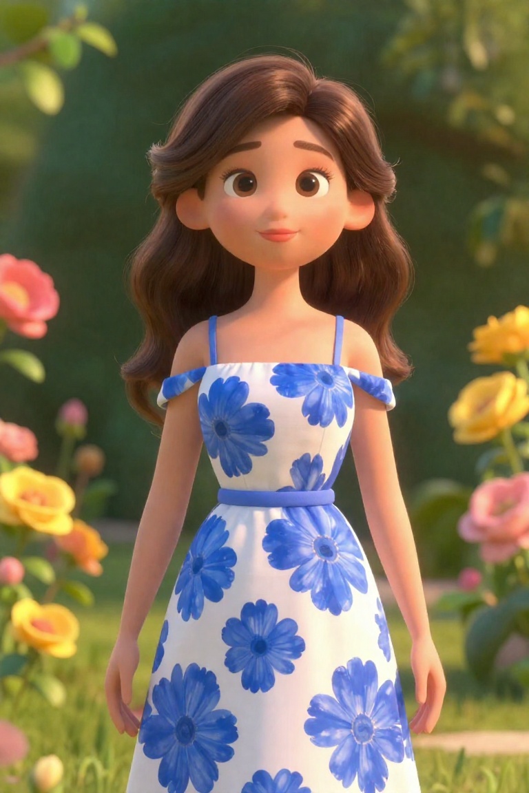 A breathtakingly beautiful young woman standing in a lush,  sun-dappled garden,  her long on Tensor.Art
