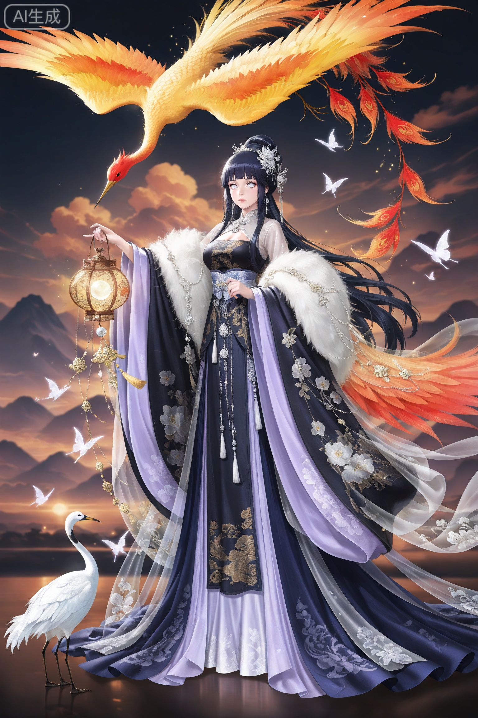 lvjing,dress,2girls,
hyuuga hinata Naruto,1girl,hyuuga hinata,solo,long hair,blunt bangs,black hair,(white eyes:1.3),no_pupils,
lvjing, 1girl, black hair, bird, dress, crane \(animal\), bug, solo, phoenix, hair ornament, butterfly, chinese clothes, full body, dragon, jewelry, hair bun, holding, 19
depth of field,masterpiece,best quality,very aesthetic,alternate costume,alternate costume,2024,2023,perfect composition,ultra-detailed,extreme aesthetic,masterpiece,best quality,good quality,newest,year 2024,year 2023,very aesthetic,absurdres,looking_at_viewer,colorful,,lvjing,