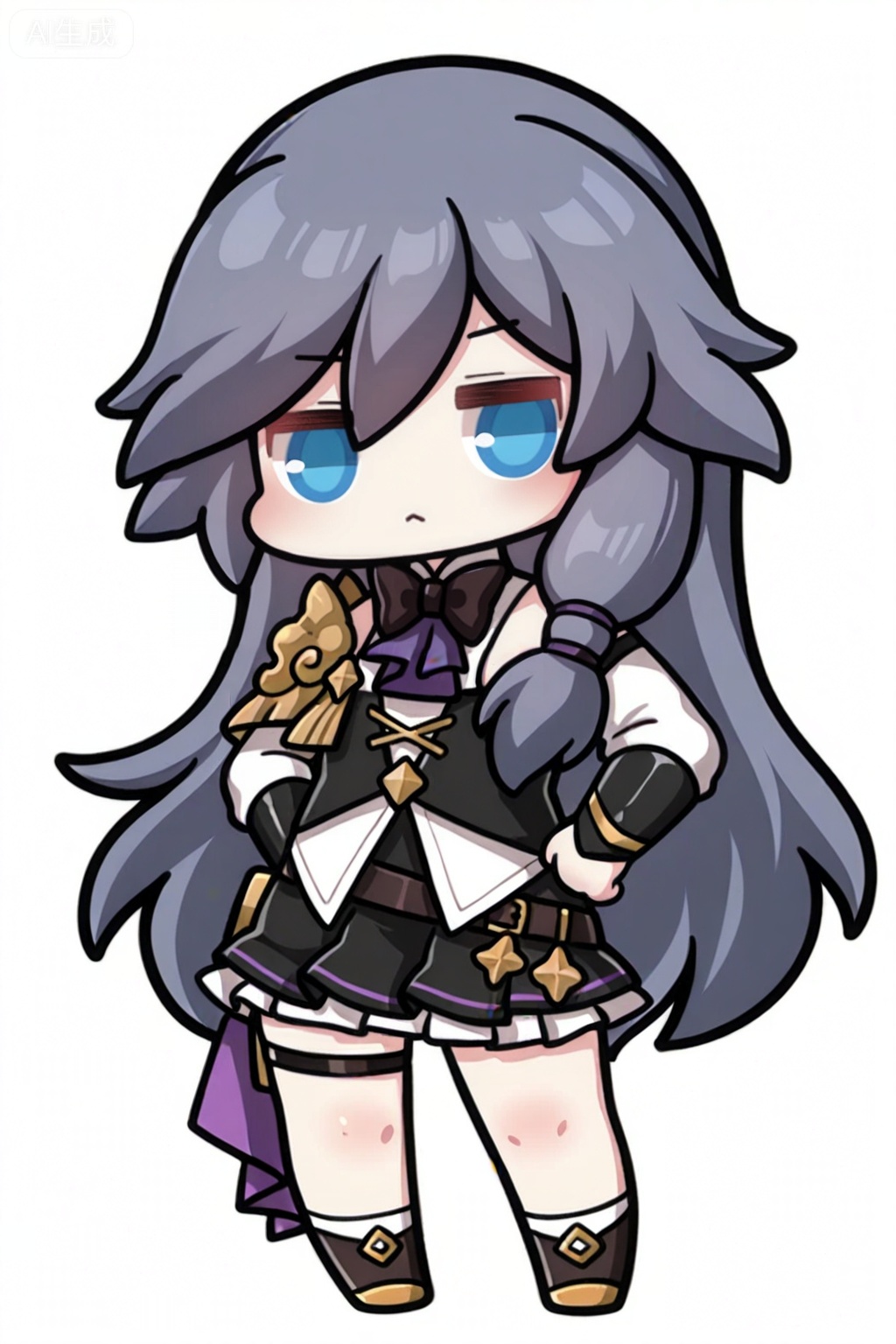 masterpiece, best quality,solo,((white background:1.2)),simple background,, 
looking at viewer,fu_hua,chibi,manga_style