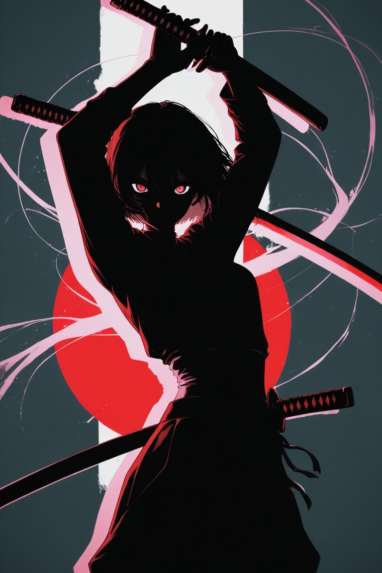 1girl,  silhouette,  dynamic pose on Tensor.Art