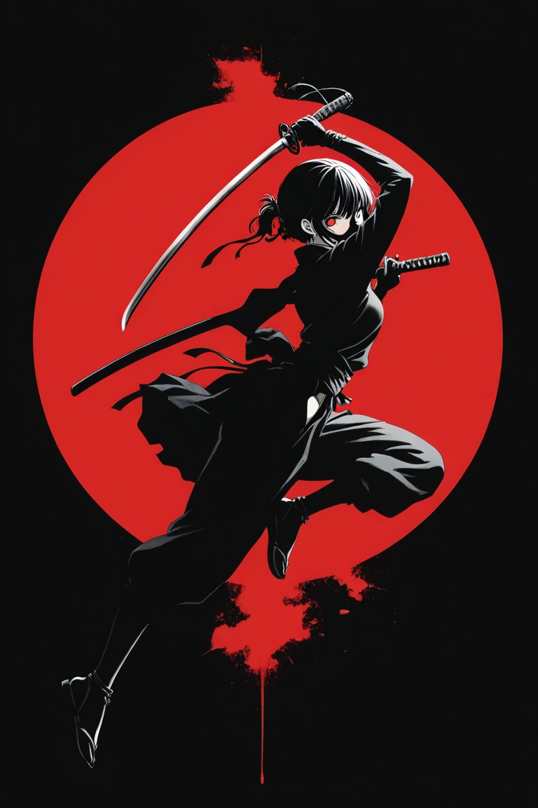 1girl,  silhouette,  dynamic pose on Tensor.Art