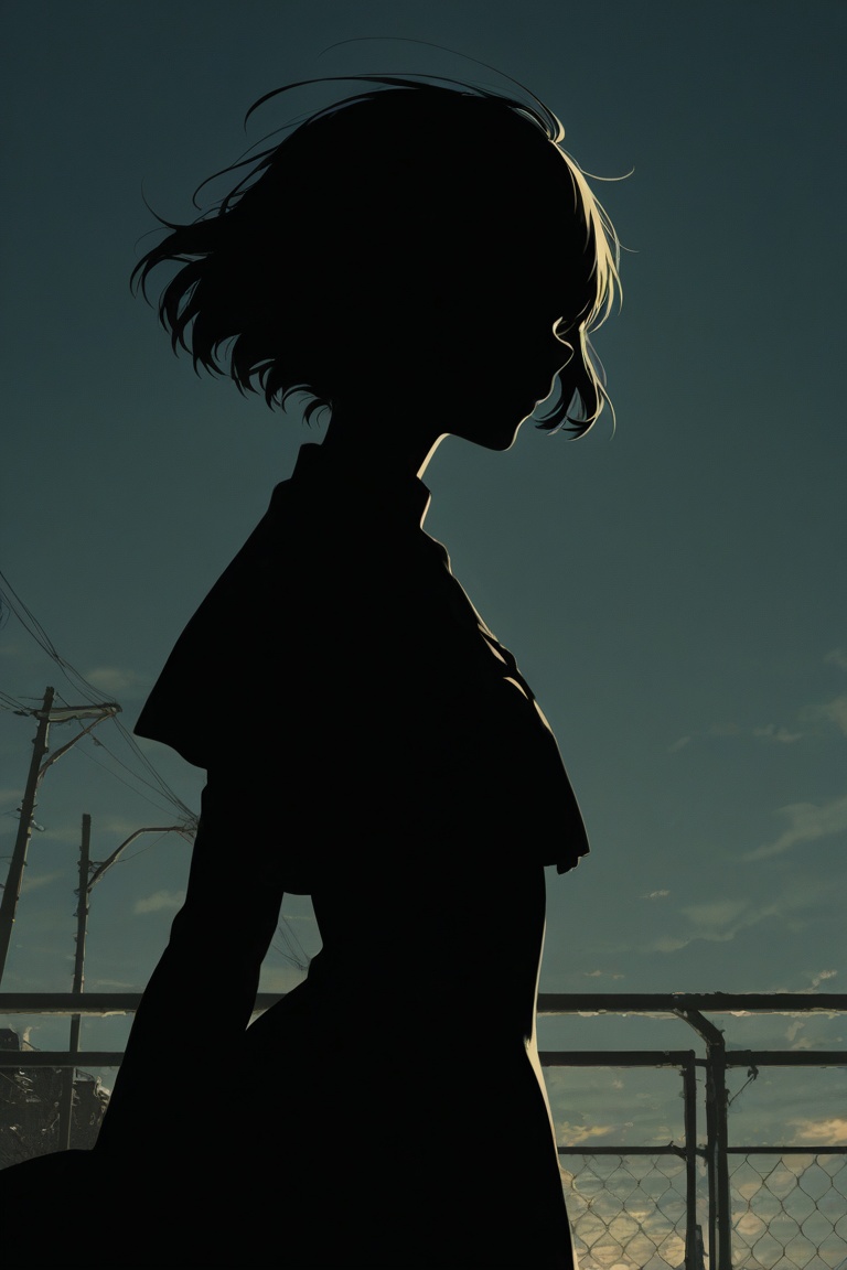 1girl,  silhouette on Tensor.Art