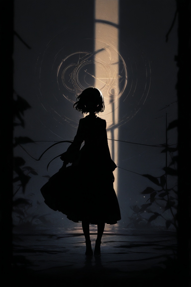 1girl,  silhouette on Tensor.Art