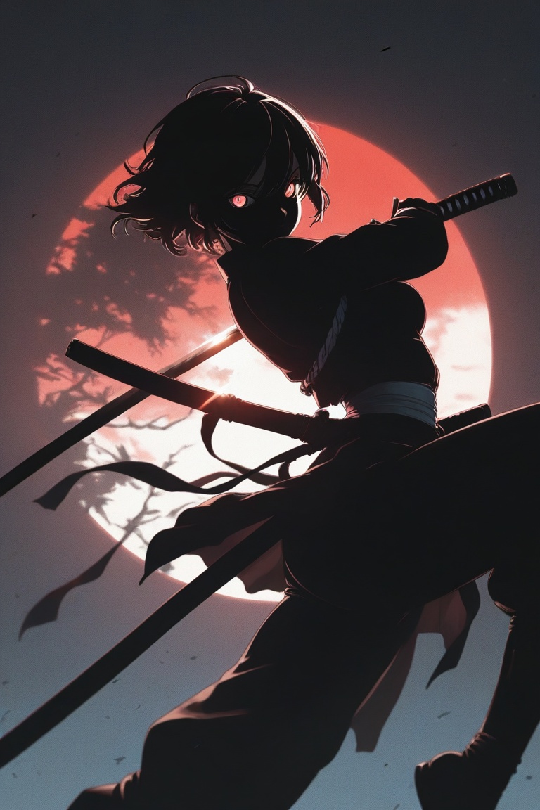1girl,  silhouette,  dynamic pose on Tensor.Art