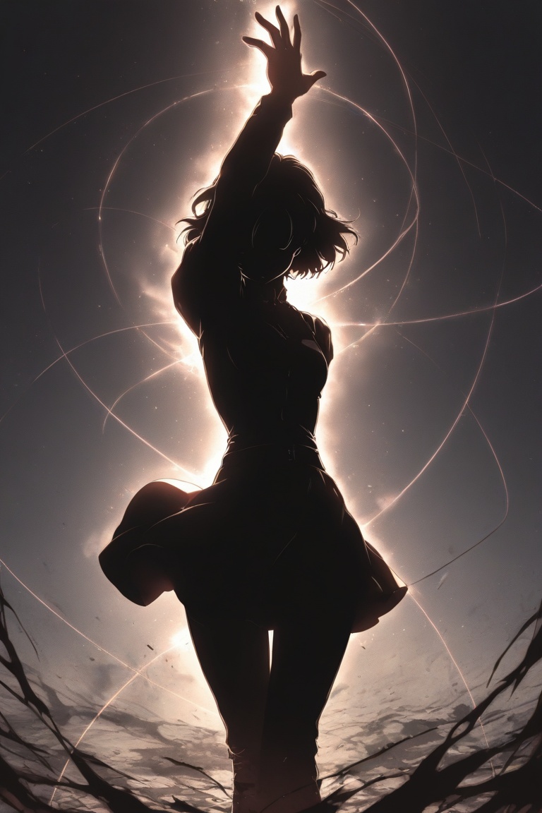 1girl,  silhouette,  dynamic pose on Tensor.Art