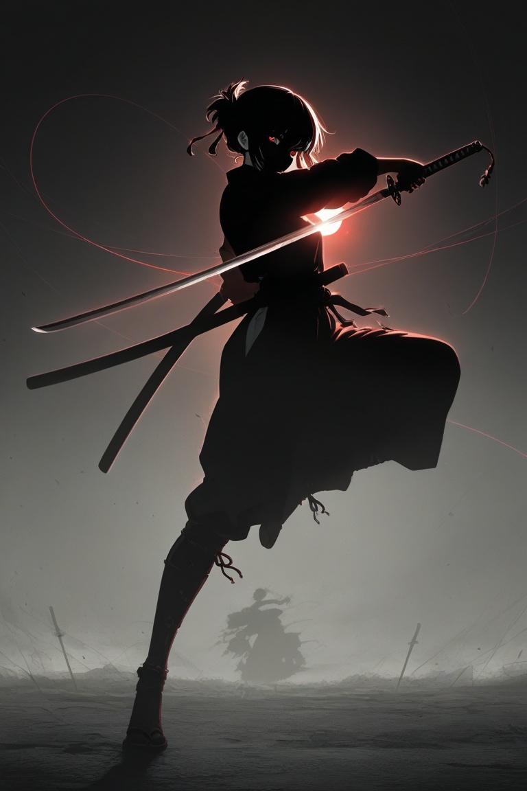 1girl,  silhouette,  dynamic pose on Tensor.Art
