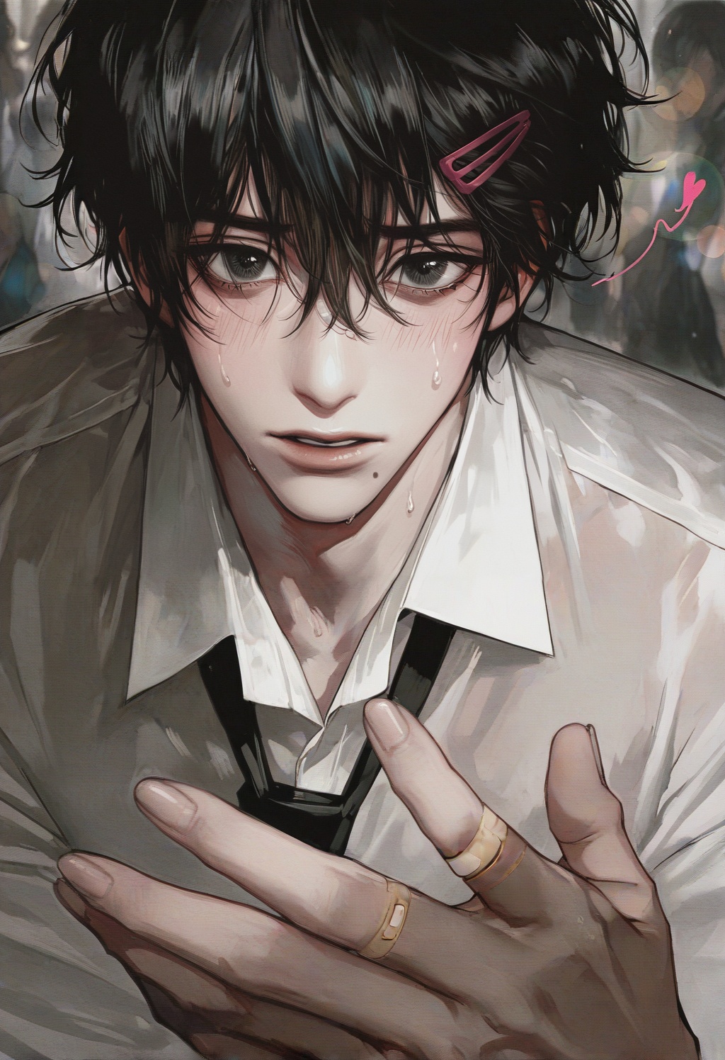 blush,  short hair,  bangs on Tensor.Art