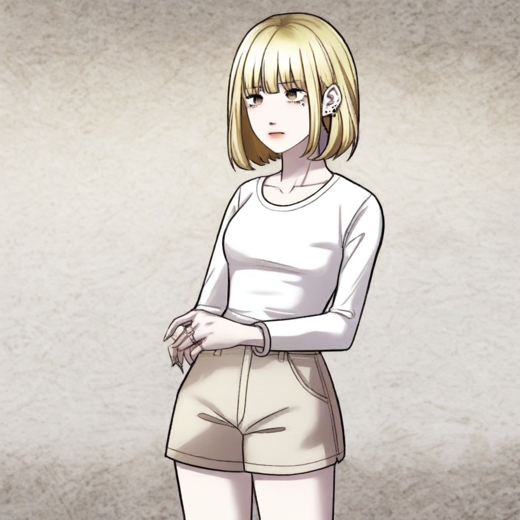 short hair,  bangs,  blonde hair on Tensor.Art