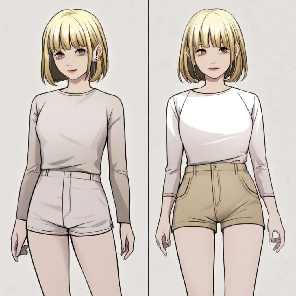 short hair,  bangs,  blonde hair on Tensor.Art