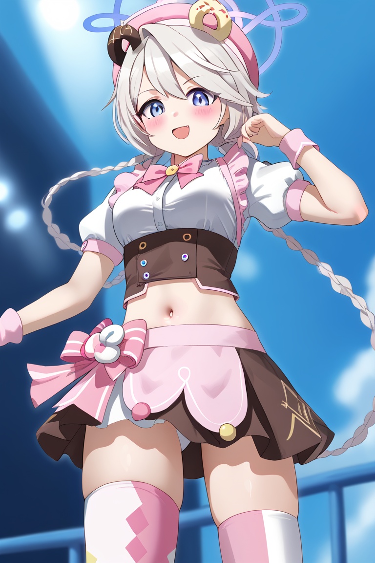 kirino \(idol\) \(blue archive\),  pink puffy short sleeves,  pink bow on Tensor.Art