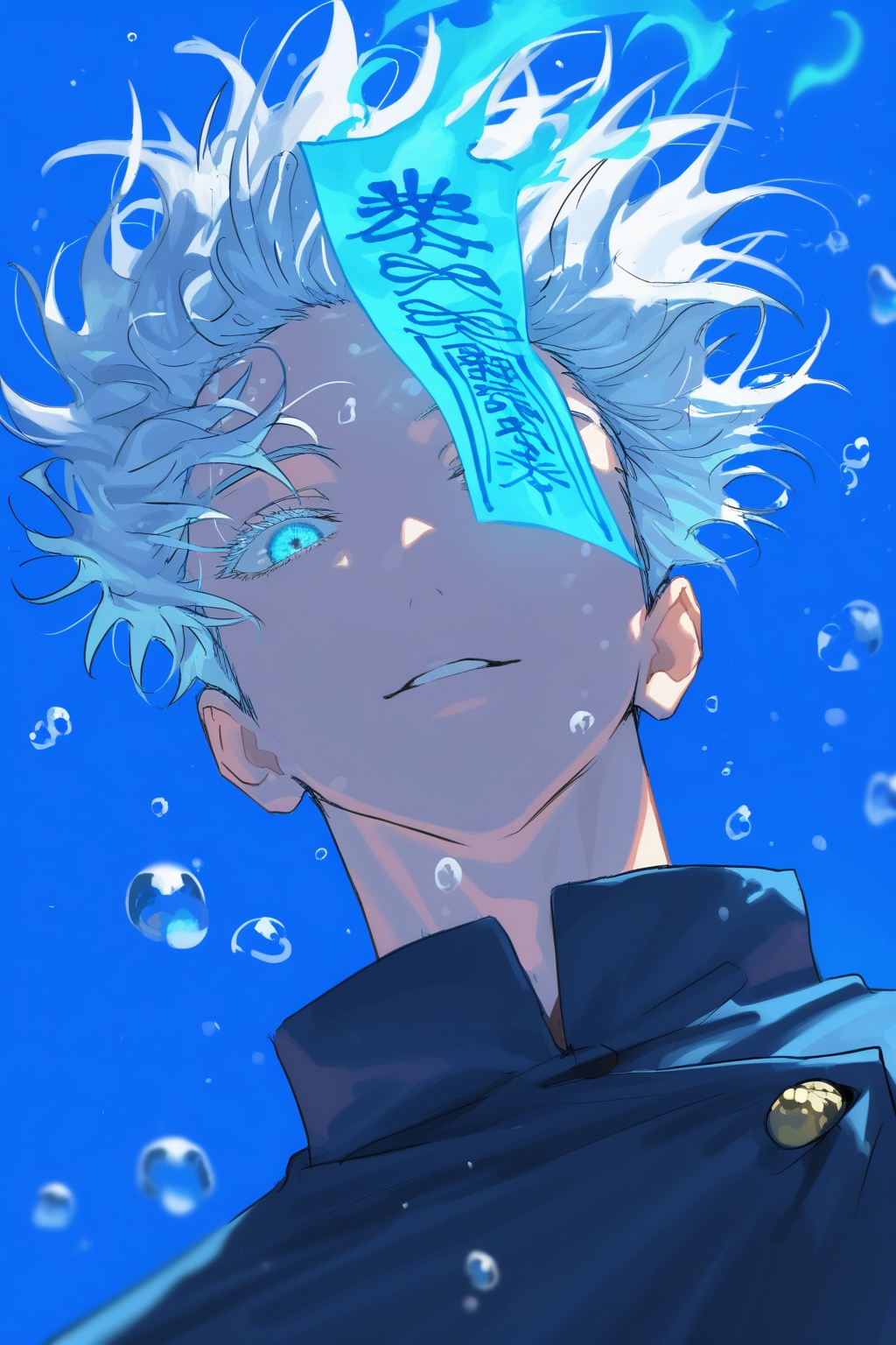 1boy,  gojou satoru,  floating hair on Tensor.Art