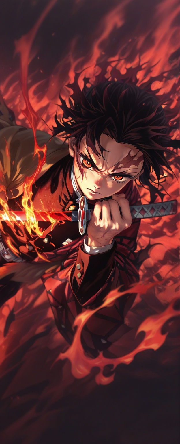 Yoriichi Tsugikuni,  Demon Slayer,  full-body portrait on Tensor.Art