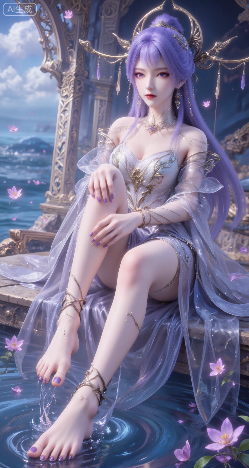 1girl,  solo,  pruple hair on Tensor.Art
